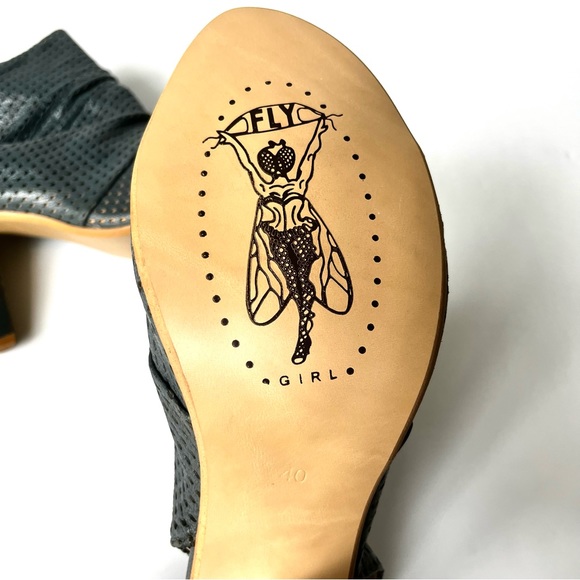 NEW IN BOX Fly London Indigo Iwo Toe Dark Grey Leather Ankle Boot 40 - Picture 3 of 16